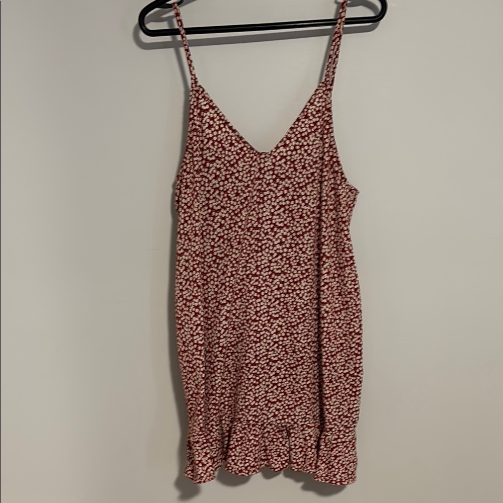 Red Floral Spaghetti Strap Dress